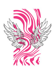 Fototapeta premium phoenix illustration with japanese style background 
