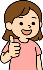 a girl who gives a thumbs up
