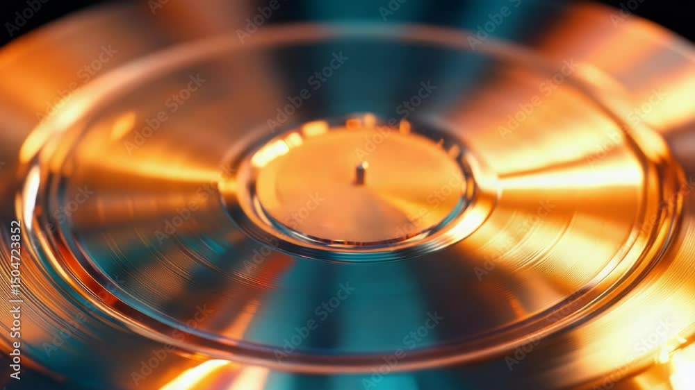 Poster A close-up image of a disc with a blurred background, great for use in music-related projects or as a design element