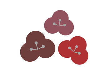 赤のグラデーションの松