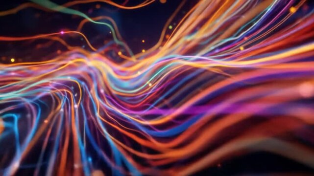 Vibrant Data Streams Animation: A Colorful Journey Through Digital Information - Powered by Adobe