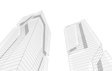 Fototapeta premium sketch of modern building