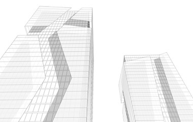 Fototapeta premium modern architecture sketch