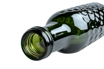 Elegant Green Glass Bottle Detail up    