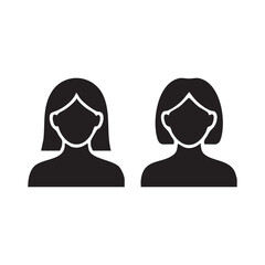 Two women silhouettes icons isolated on white background