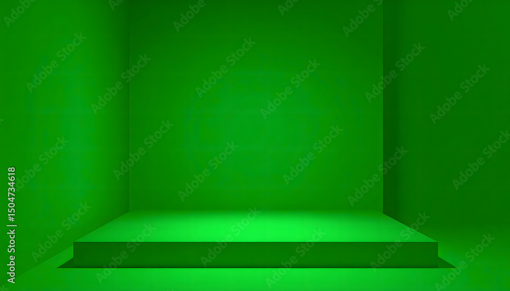 Poster green modern minimal background. 3d render. promotion mockup display. niche showcase
