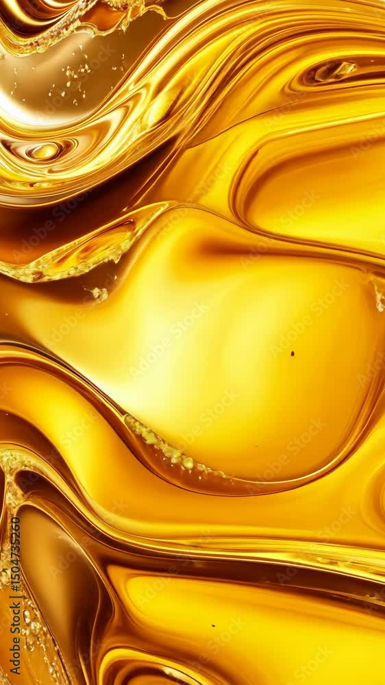Aufkleber golden liquid swirls creating an abstract flowing pattern, dynamic art. vertical