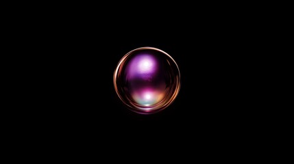 Abstract Purple and Gold Sphere Digital Art