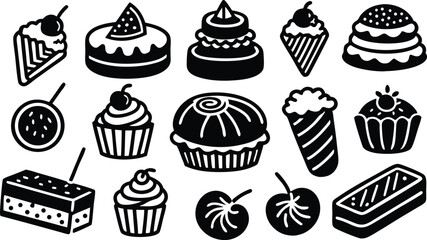 Delicious Dessert Icons A Collection of Sweet Treats