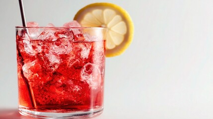 Refreshing Cocktail with Garnish on a White Background