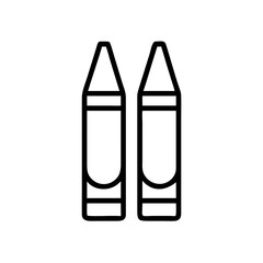 Two drawing sticks with pointed tips standing side by side in a simple line drawing style design