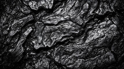 Abstract Dark Gray Stone Texture Background - Cracked Rock Surface