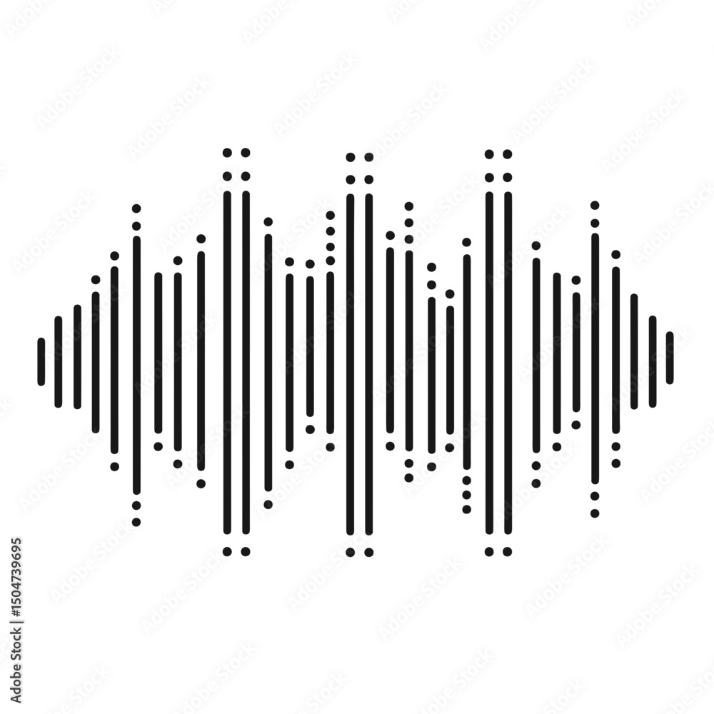 Aufkleber sound wave icon representing audio frequencies in a modern and minimalistic style suitable for graph