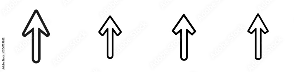 Poster directional arrows pointing upward in a minimalist icon style suitable for various design applicatio