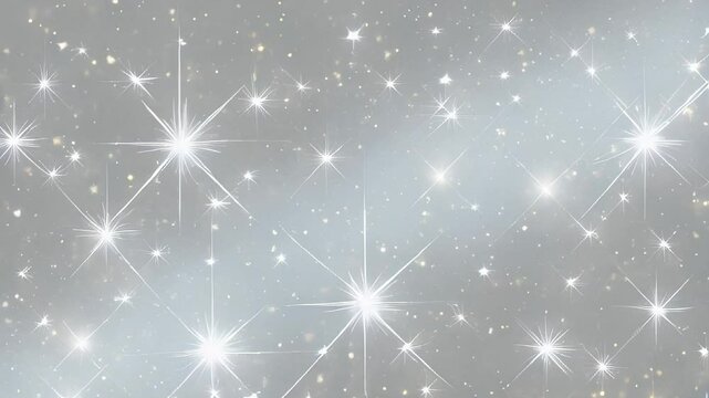 Sparkling silver background with shimmering lights and bokeh effects, creating a magical atmosphere ideal for festive celebrations, invitations, or holiday-themed designs