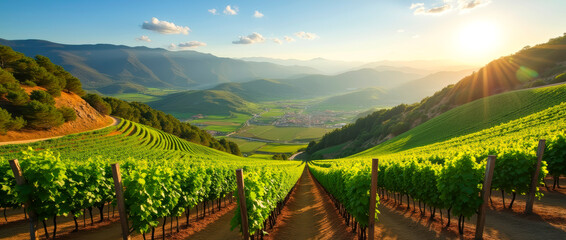 Naklejka premium Vineyard in the mountains