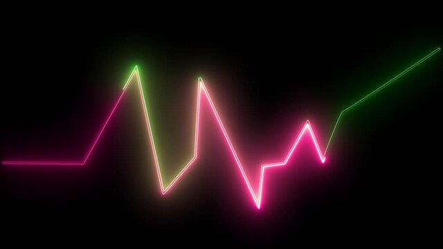 Bright heart rhythm background GK heartbeat monitor EKG line monitor shows heartbeat, seamless loop electrocardiogram medical screen with a graph of heart rhythm, indicates life moving,