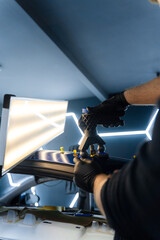 The glue puller extracts dents using even pressure across the panel surface. Paintless repair with...