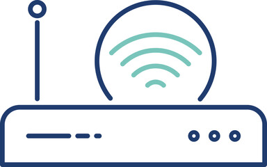 Vector icon of a WiFi signal, perfect for smart homes, real estate listings, or tech interfaces. Features clean, editable outlines for full design flexibility.