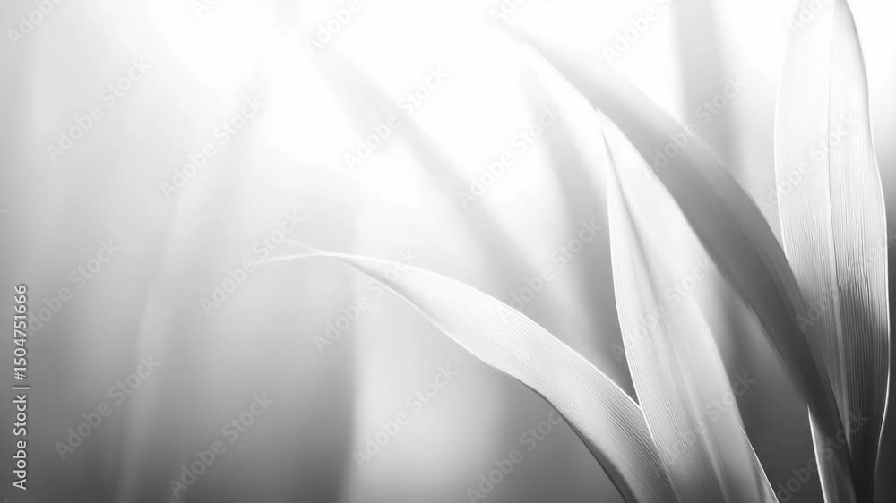 Poster a close-up shot of a plant in monochrome tones, perfect for use in editorial or commercial contexts 
