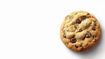 Fresh Chocolate Chip Cookie on a Clean White Background