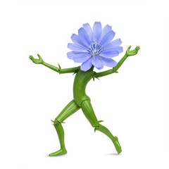 Chicory Flower Humanoid Figure