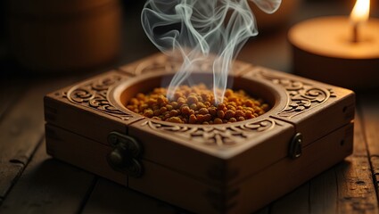 coffee beans and grinder