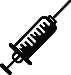 Syringe Icon - Medical Injection Symbol Isolated on White Background