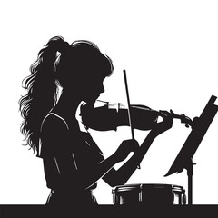 Fototapeta premium silhouette vector of people playing music