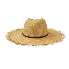 Traditional Straw Hat with Frayed Brim – Festa Junina Style