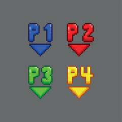 Player 1, player 2, player 3 and player 4, pixel art gamer © Judith R.S