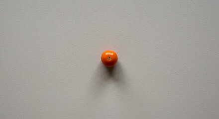 a small orange object on a wall