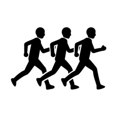 Silhouette of Three People Jogging Together