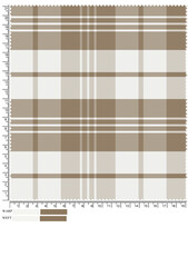 Brown and White Plaid Fabric Swatch with Ruler Markings