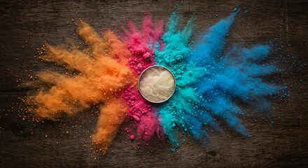 a bowl of colored powder