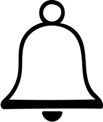 silhouette vector illustration of bell icon, isolated on white