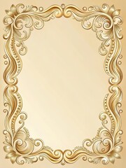 Luxurious gold wave frame with delicate cream tones and intricate designs adorning its surface