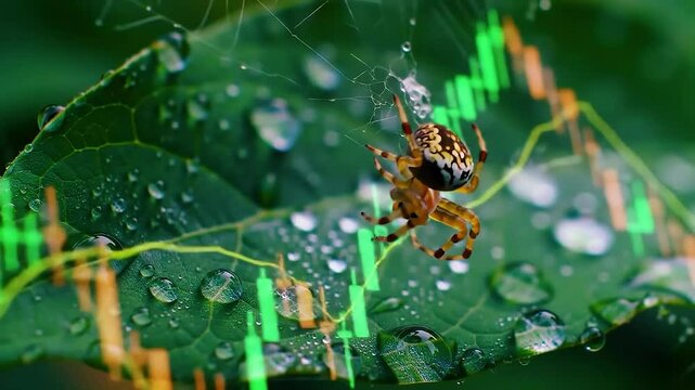 spider on leaf stock market chart