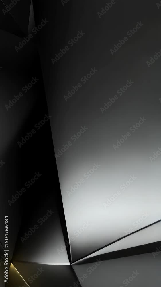 Poster abstract geometric shapes intersect to form a dark background with shadows and depth in graphic desi