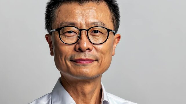 The Esteemed Portrait: A striking portrait capturing the wisdom and charisma of an Asian man, exuding confidence and approachability.
