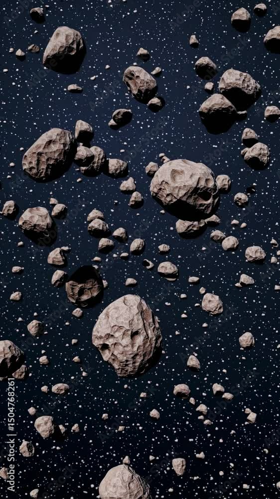 Aufkleber aerial view of floating asteroids in space, creating a mesmerizing cosmic landscape. ideal for a sci