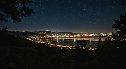 a city at night