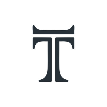 Monogram logo with a stylized letter T suitable for branding