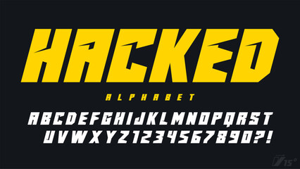 Dynamic alphabet design, typeface, letters and numbers. © Aleksandr