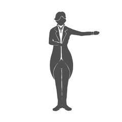 silhouette of the Conductor Conducting the Orchestra saluting the audience