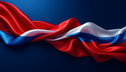 Fototapeta premium Abstract ribbon in red, white, and blue colors