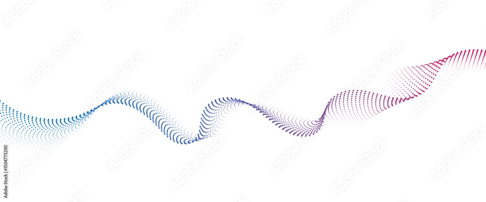 Aufkleber Flowing Dot Wave halftone gradient pattern on transparent background	

