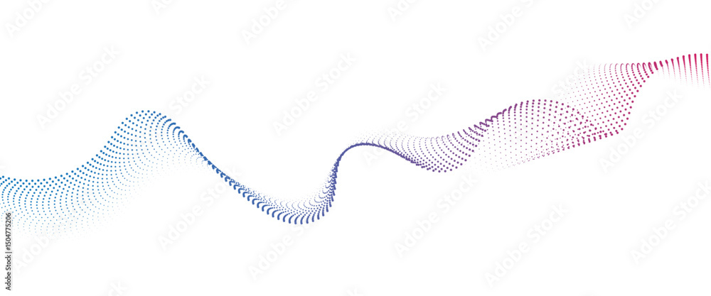 Aufkleber Flowing Dot Wave halftone gradient pattern on transparent background	
