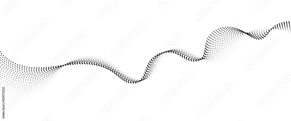 Aufkleber Flowing Dot Wave halftone gradient pattern on transparent background	
