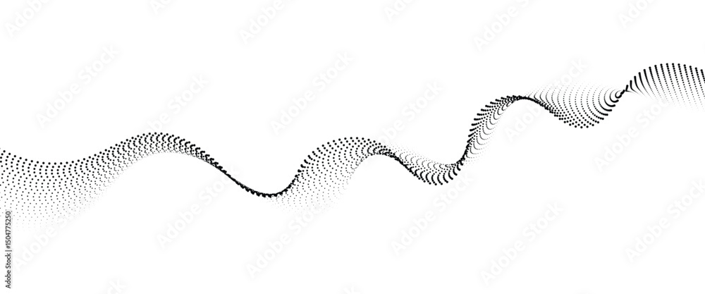 Aufkleber Flowing Dot Wave halftone gradient pattern on transparent background	
